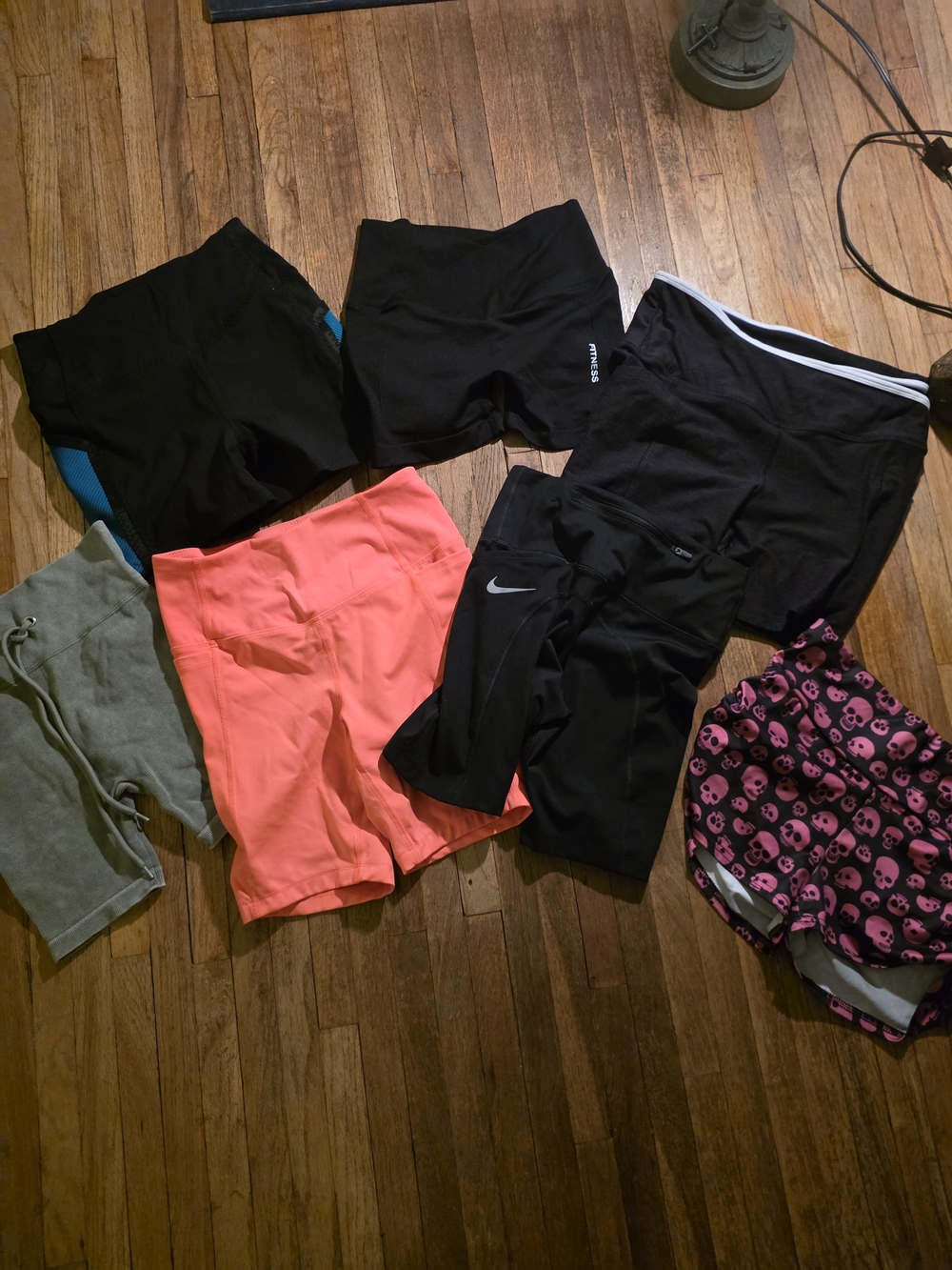 Nike Black Active Compression Shorts with Reflective Swoosh & Biker Short Lot